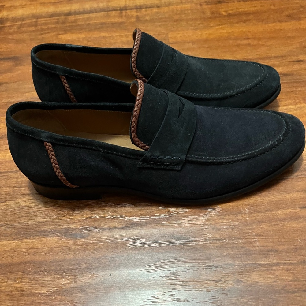 Eleventy navy suede loafers